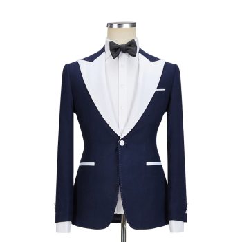 Navy Blue Jacket With White Lapel