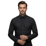 Andre Emilio Black Tuxedo Shirt For Men