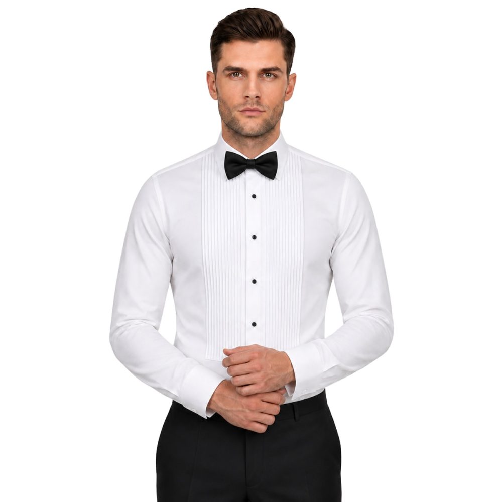 Andre Emilio Custom Made White Tuxedo Shirt