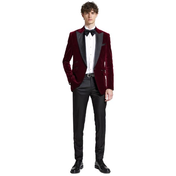 Velvet Cutaway Tuxedo - Velvet Morning Suit - Velvet Tail Tuxedo - White main image 1
