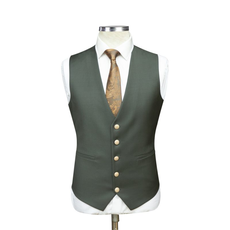 Pick Stitch Green Waistcoat