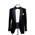 Black Velvet Tuxedo With Crystal Bead