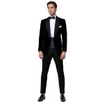 Black Velvet Tuxedo With Crystal Bead