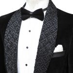 Black Velvet Tuxedo With Crystal Bead
