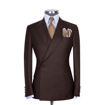 Brown Double Breasted Suit Single Button Suit