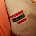 Brown Tuxedo With Orange Embroidery