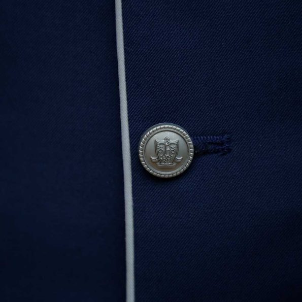 Blue Vest Brass Button