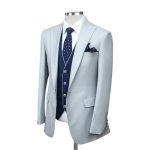 Grey Suit With Blue Vest