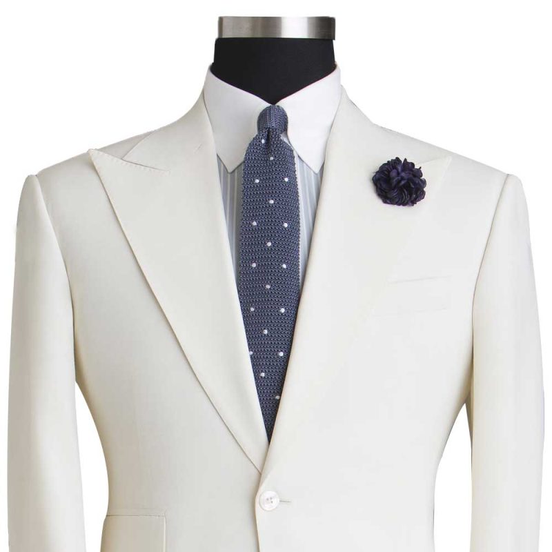 Ivory White Peak Lapel Tuxedo Jacket