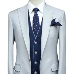 Grey Suit With Blue Vest