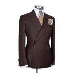 Brown Double Breasted Suit Single Button Suit