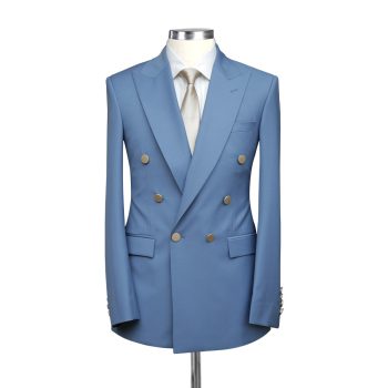 Sky Blue Double Breasted Suit