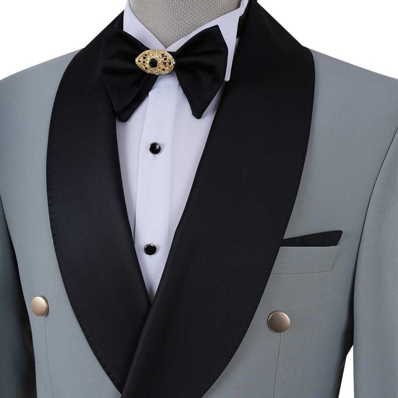 Steel Grey Tuxedo With Shawl Lapel