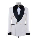 White And Black Double Breasted Tuxedo
