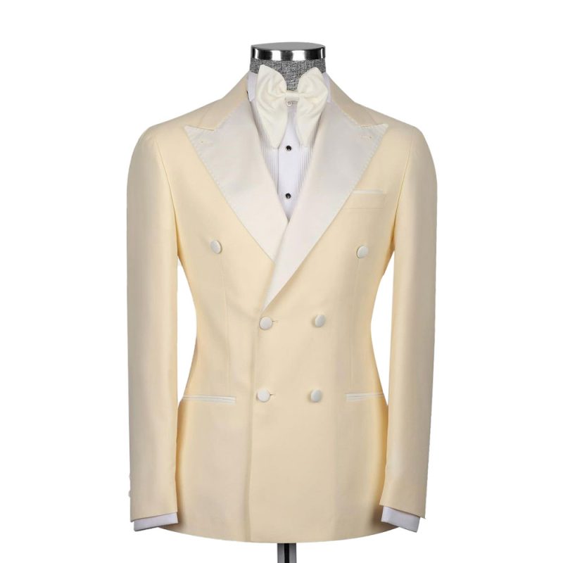 Cream Double Breasted Tuxedo