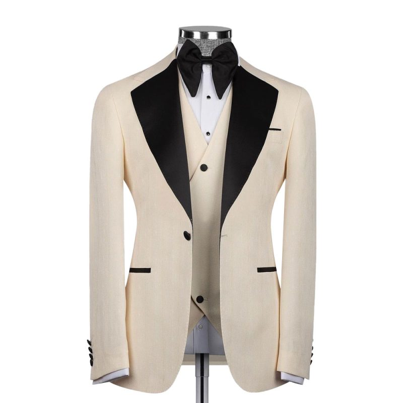 Cream Tuxedo Black Lapel