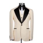 Cream Tuxedo Black Lapel
