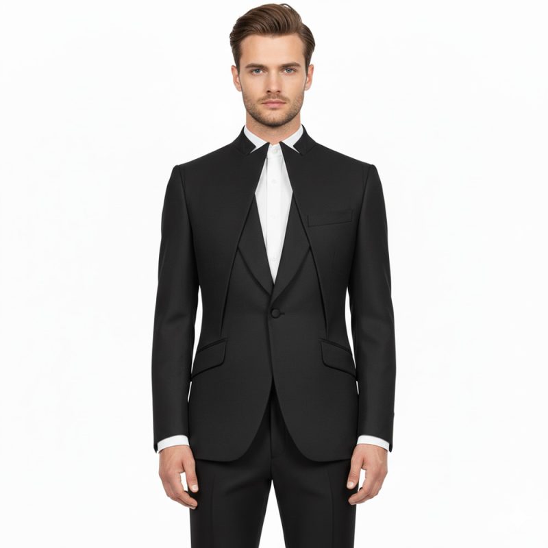 Custom Black Designer Tuxedo For Men
