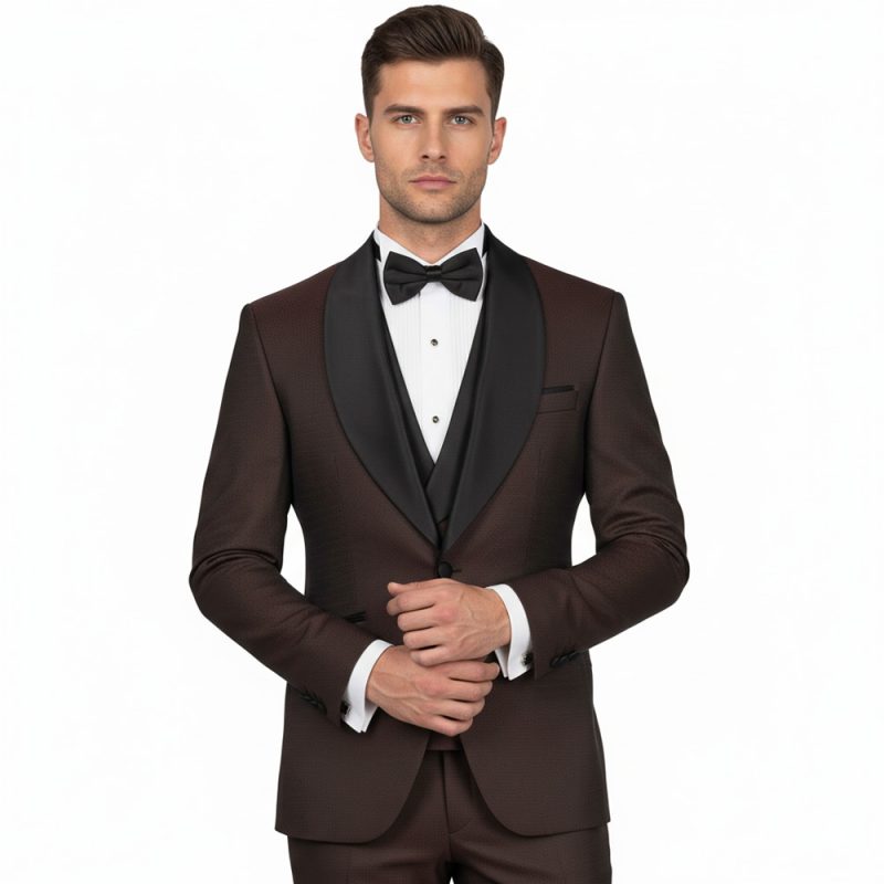 Custom Coffee Brown Tuxedo For Men