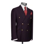 Dark Purple Double Breasted Suit