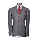Hand Pick Stitch Grey Suit
