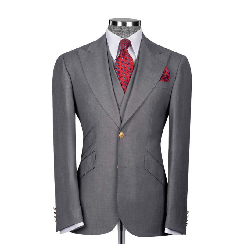 Custom Hand Pick Stitch Grey Suit