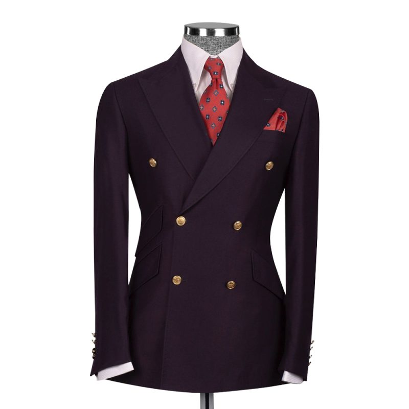 Dark Purple Double Breasted Suit