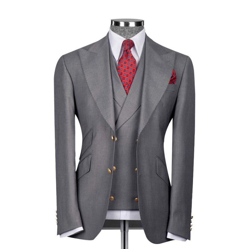 Hand Pick Stitch Grey Suit