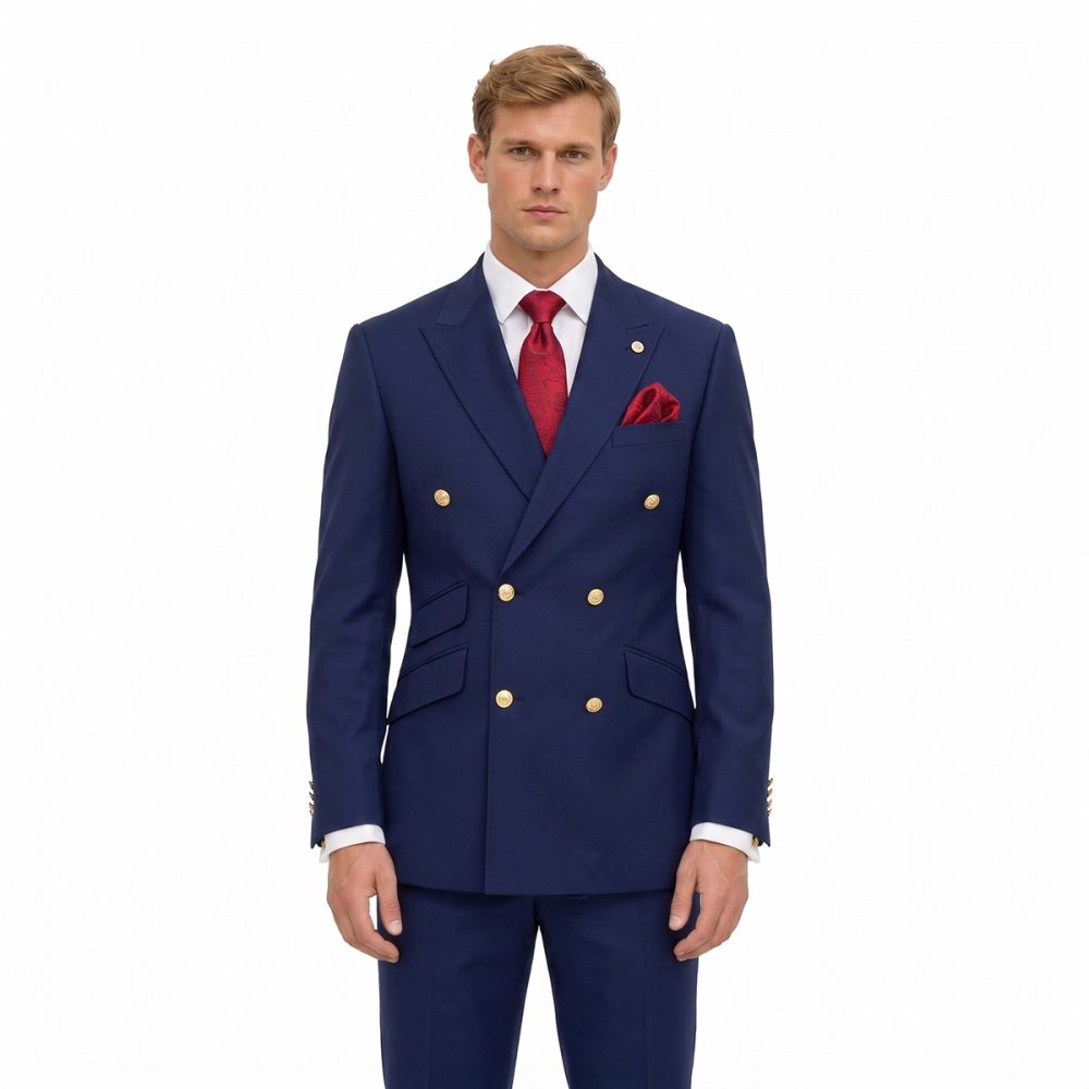 Andre Emilio Dark Navy Double Breasted Suit