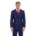 Andre Emilio Dark Navy Double Breasted Suit