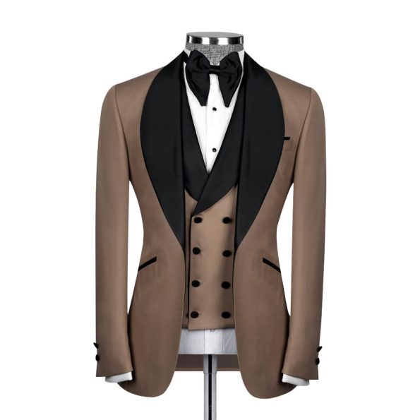 Brown Tuxedo With Black Lapel