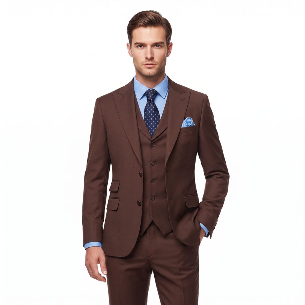 Andre Emilio Dark Chocolate Brown 3 Piece Suit