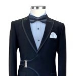 Black Tuxedo With Satin Piping And Buckle Detail