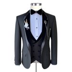 Grey Tuxedo With Black Velvet Lapel