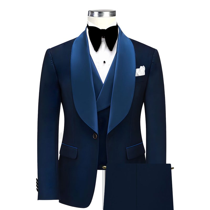 Navy Blue Tuxedo Blue Lapel