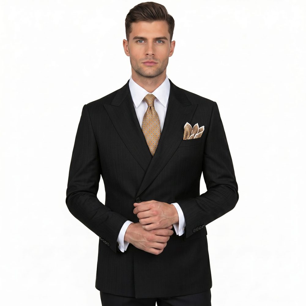 Andre Emilio Black Double Breasted Single Button Jacket