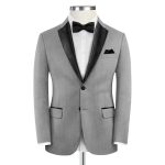 Grey Tuxedo With Black Satin Lapel