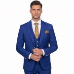 Andre Emilio Pick Stitch Bright Blue Suit