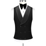Men Wear Black Tuxedo With Satin Black Shawl Lapel Close Up View
