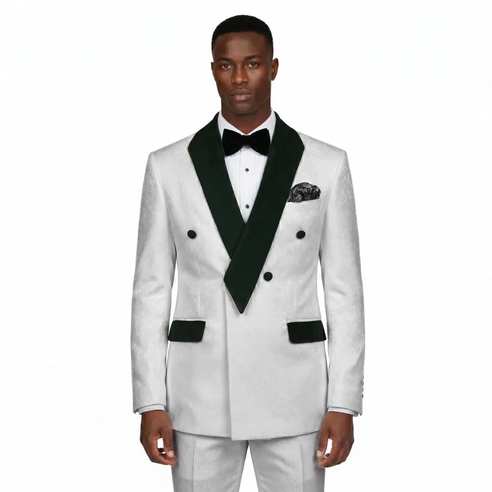 Texture White and Green Tuxedo by Andre Emilio