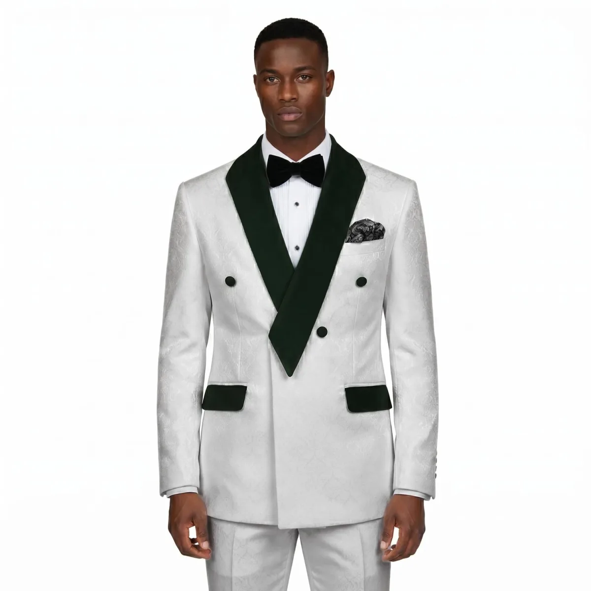 Texture White and Green Tuxedo by Andre Emilio