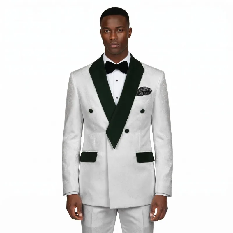 Texture White and Green Tuxedo by Andre Emilio