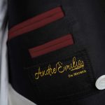 Texture White Tuxedo With Maroon Lapel