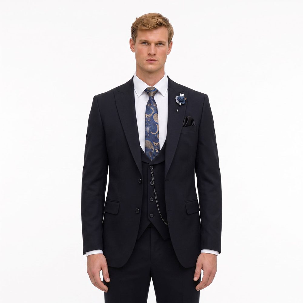 Andre Emilio Mens Dark Navy Suit