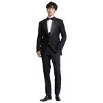 Luxury Black Tuxedo With Hand Stone Work For Men
