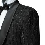 Luxury Black Tuxedo With Hand Stone Work For Men
