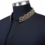 Men’s Golden Embroidered Open Front Blazer