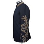 Men’s Golden Embroidered Open Front Blazer