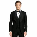 Bespoke Luxury Black Glitter Shawl Lapel Tuxedo For Men