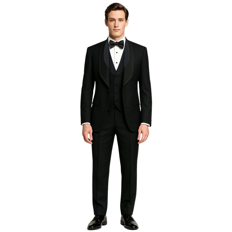 Black-Glitter-Shawl-Lapel-Tuxedo-For-Men